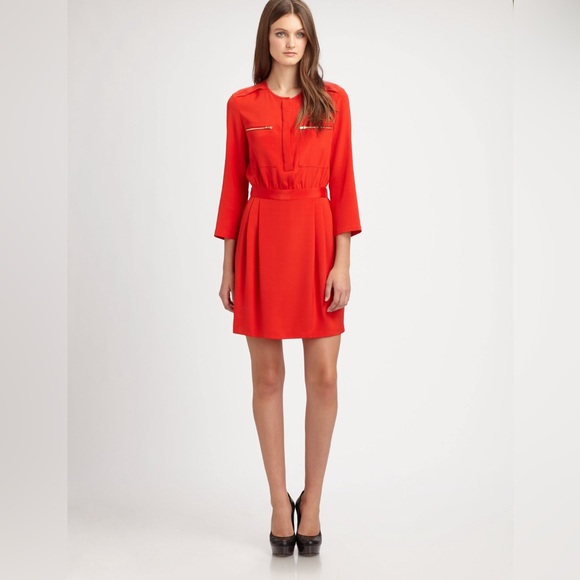 Theory Red-Orange Dress – Size 4, Elegant & Modern - Picture 1 of 6